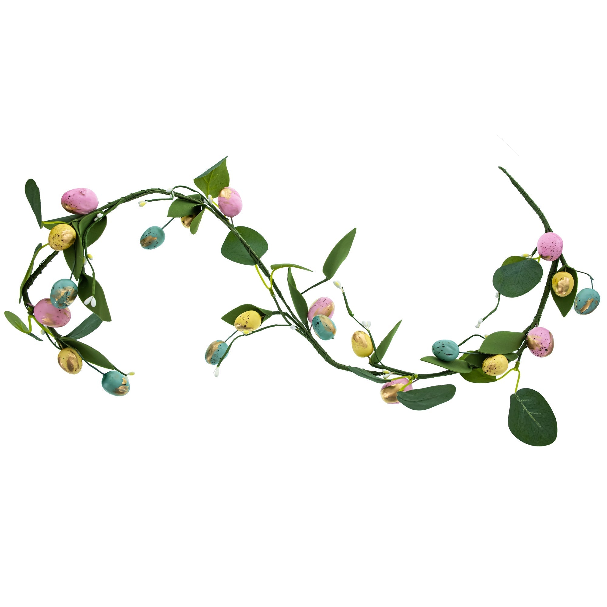Set of 2 Easter Egg and Leaf Garland With Pastel Speckled Eggs Spring Hanging Decor 6.6 Inches Tall Easter > Wreaths La Vie Bien Set of 2 Easter Egg and Leaf Garland With Pastel Speckled Eggs Spring Hanging Decor 6.6 Inches Tall
