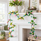 Set of 2 Easter Egg and Leaf Garland With Pastel Speckled Eggs Spring Hanging Decor 6.6 Inches Tall Easter > Wreaths La Vie Bien Set of 2 Easter Egg and Leaf Garland With Pastel Speckled Eggs Spring Hanging Decor 6.6 Inches Tall