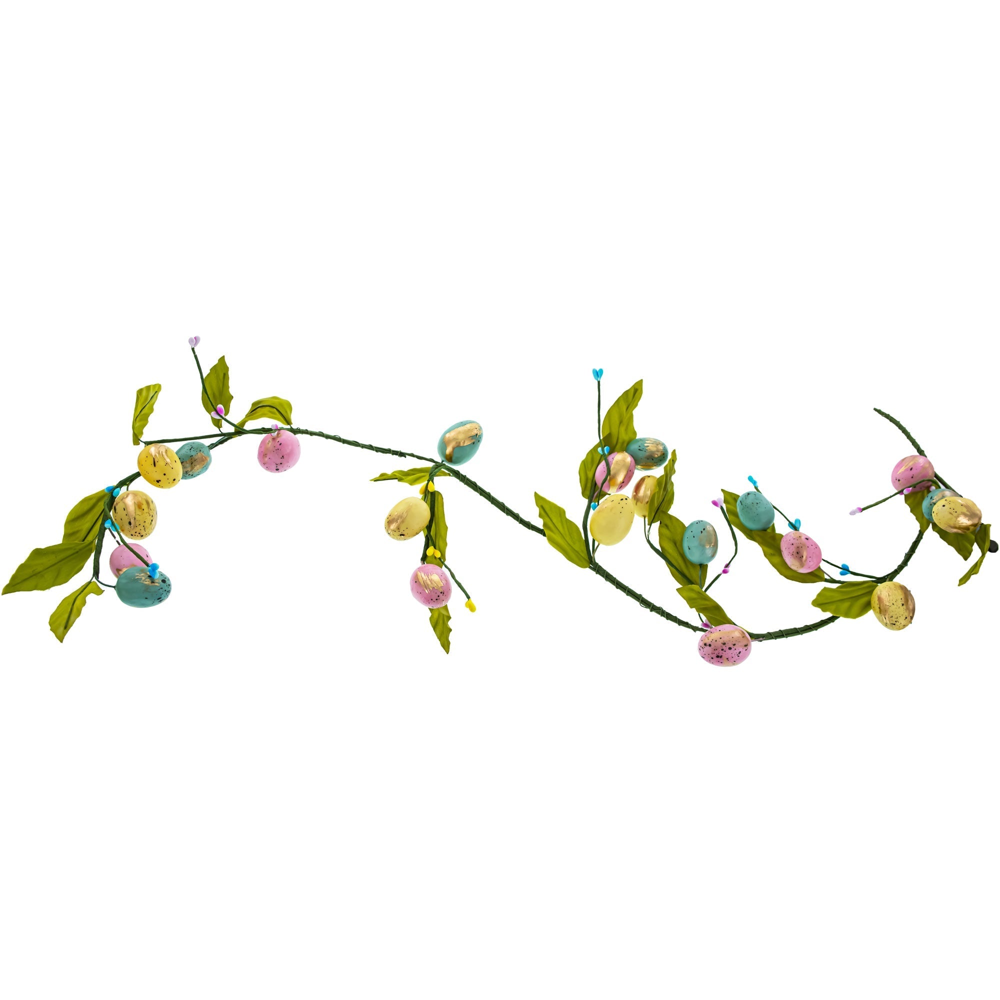 Set of 2 Easter Egg and Leaf Garland With Pastel Speckled Eggs Spring Hanging Decor 6.6 Inches Tall Easter > Wreaths La Vie Bien Set of 2 Easter Egg and Leaf Garland With Pastel Speckled Eggs Spring Hanging Decor 6.6 Inches Tall