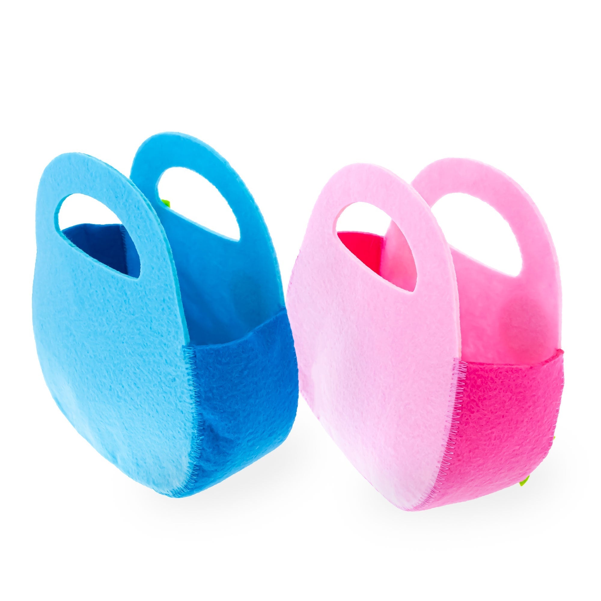 Set of 2 Felt Easter Baskets Carry Totes - Egg Hunt Bags with Handles 7.5 Inches Tall Easter > Baskets La Vie Bien Set of 2 Felt Easter Baskets Carry Totes - Egg Hunt Bags with Handles 7.5 Inches Tall