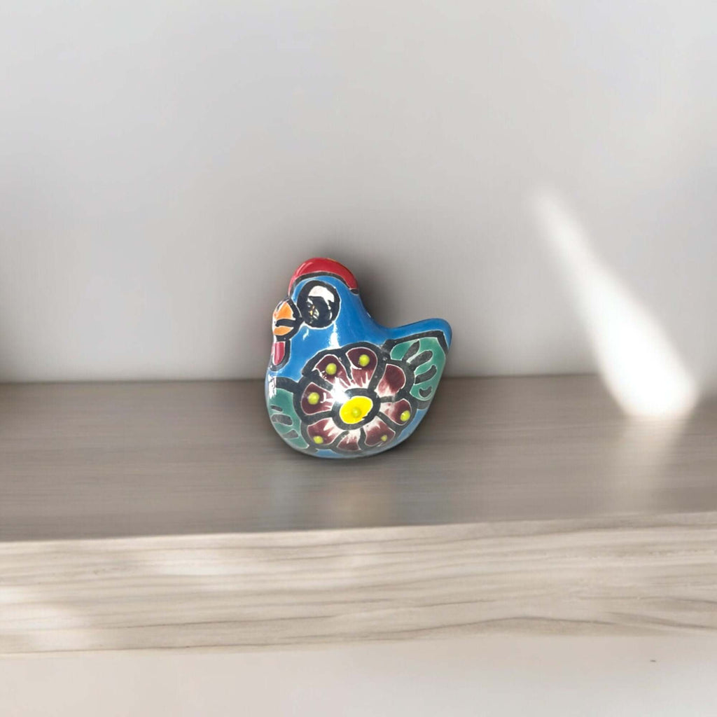 Set of 2 Hand - Painted Talavera Chicken Figurines | Mexican Ceramic Chickens Talavera Figurine La Vie Bien Set of 2 Hand - Painted Talavera Chicken Figurines | Mexican Ceramic Chickens