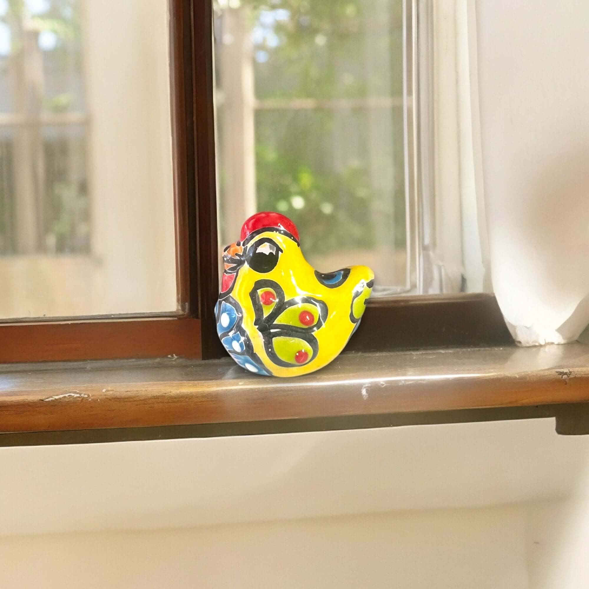 Set of 2 Hand - Painted Talavera Chicken Figurines | Mexican Ceramic Chickens Talavera Figurine La Vie Bien Set of 2 Hand - Painted Talavera Chicken Figurines | Mexican Ceramic Chickens