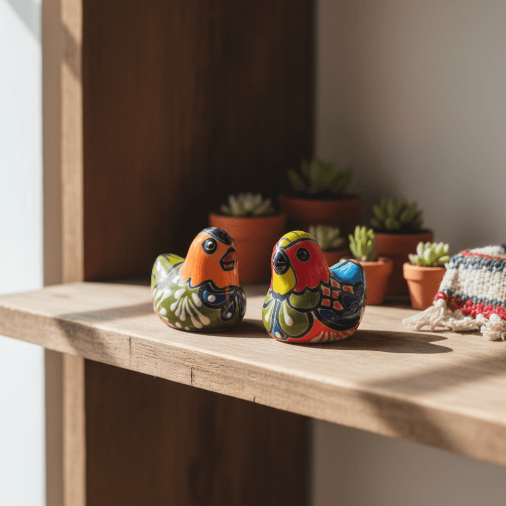 Set of 2 Hand-Painted Talavera Chicken Figurines | Mexican Ceramic Chickens Talavera Figurine La Vie Bien Set of 2 Hand-Painted Talavera Chicken Figurines | Mexican Ceramic Chickens