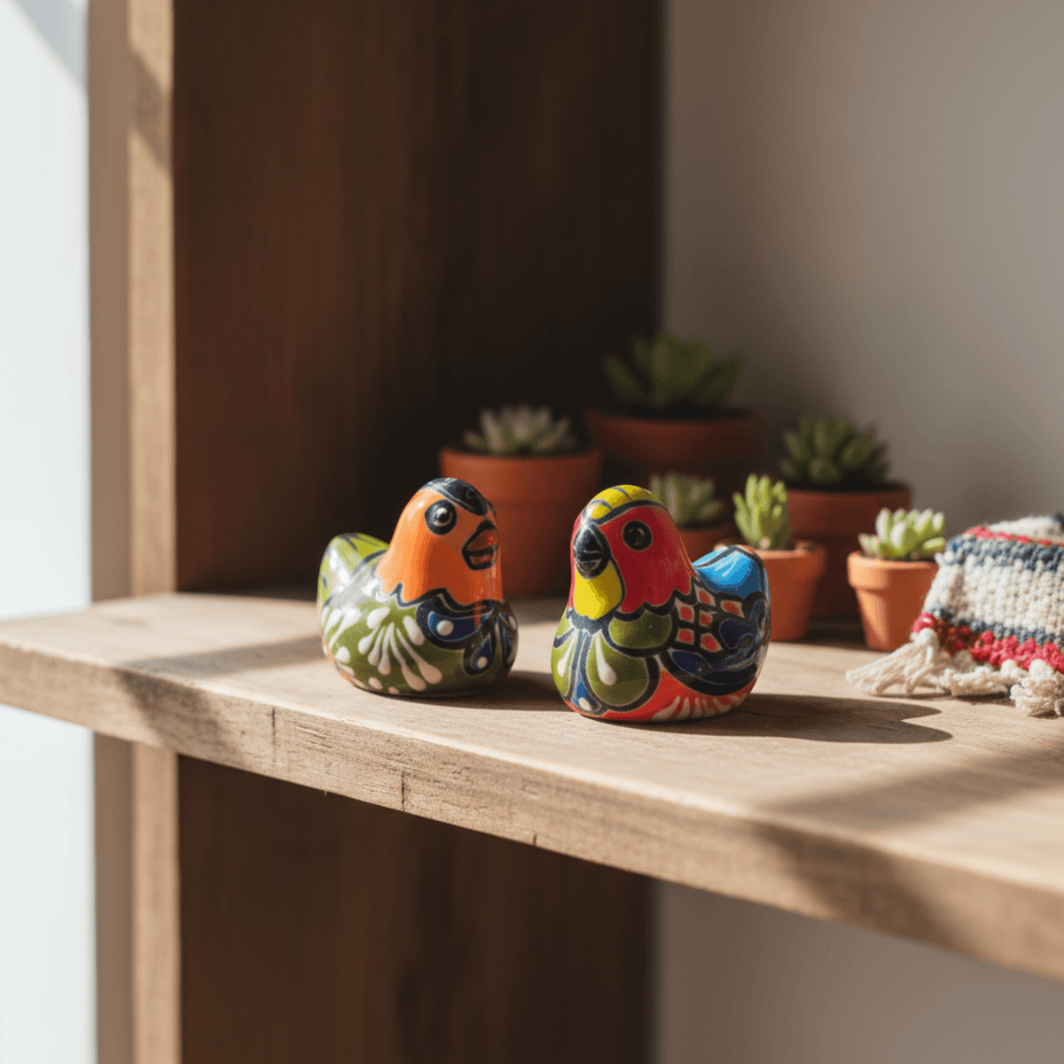 Set of 2 Hand-Painted Talavera Chicken Figurines | Mexican Ceramic Chickens Talavera Figurine La Vie Bien Set of 2 Hand-Painted Talavera Chicken Figurines | Mexican Ceramic Chickens