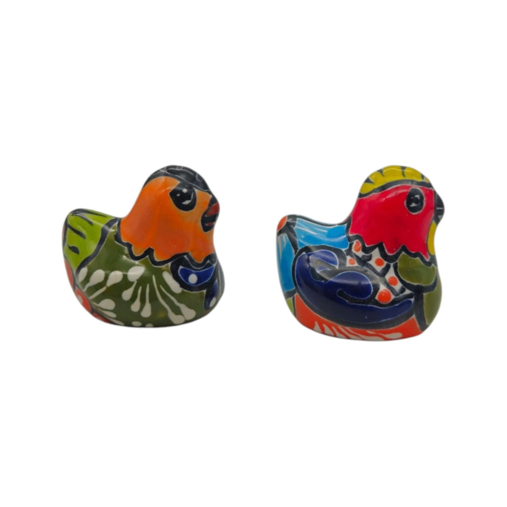 Set of 2 Hand-Painted Talavera Chicken Figurines | Mexican Ceramic Chickens Talavera Figurine La Vie Bien Set of 2 Hand-Painted Talavera Chicken Figurines | Mexican Ceramic Chickens