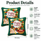 Set of 2 Happy Easter & Easter Eggs Throw Pillow Covers Easter > Pillow Covers La Vie Bien Set of 2 Happy Easter & Easter Eggs Throw Pillow Covers
