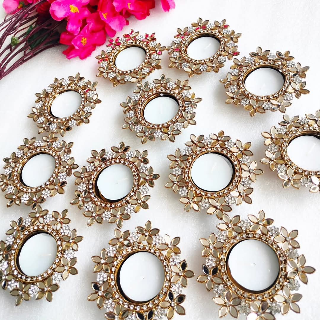 Set of 2 Mirror Diya - Beautiful Return Gifts for Any Occasion - Diwali Gifts La Vie Bien Set of 2 Mirror Diya - Beautiful Return Gifts for Any Occasion - Diwali Gifts