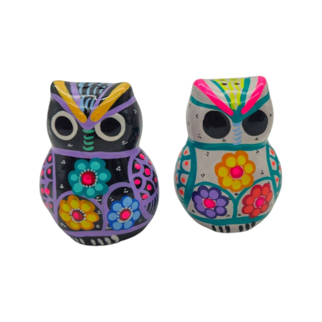 Set of 2 Owl Salt & Pepper Shakers | Guerrero Pottery Guerrero Salt Shakers La Vie Bien Set of 2 Owl Salt & Pepper Shakers | Guerrero Pottery