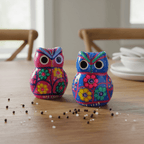 Set of 2 Owl Salt & Pepper Shakers | Guerrero Pottery Guerrero Salt Shakers La Vie Bien Set of 2 Owl Salt & Pepper Shakers | Guerrero Pottery