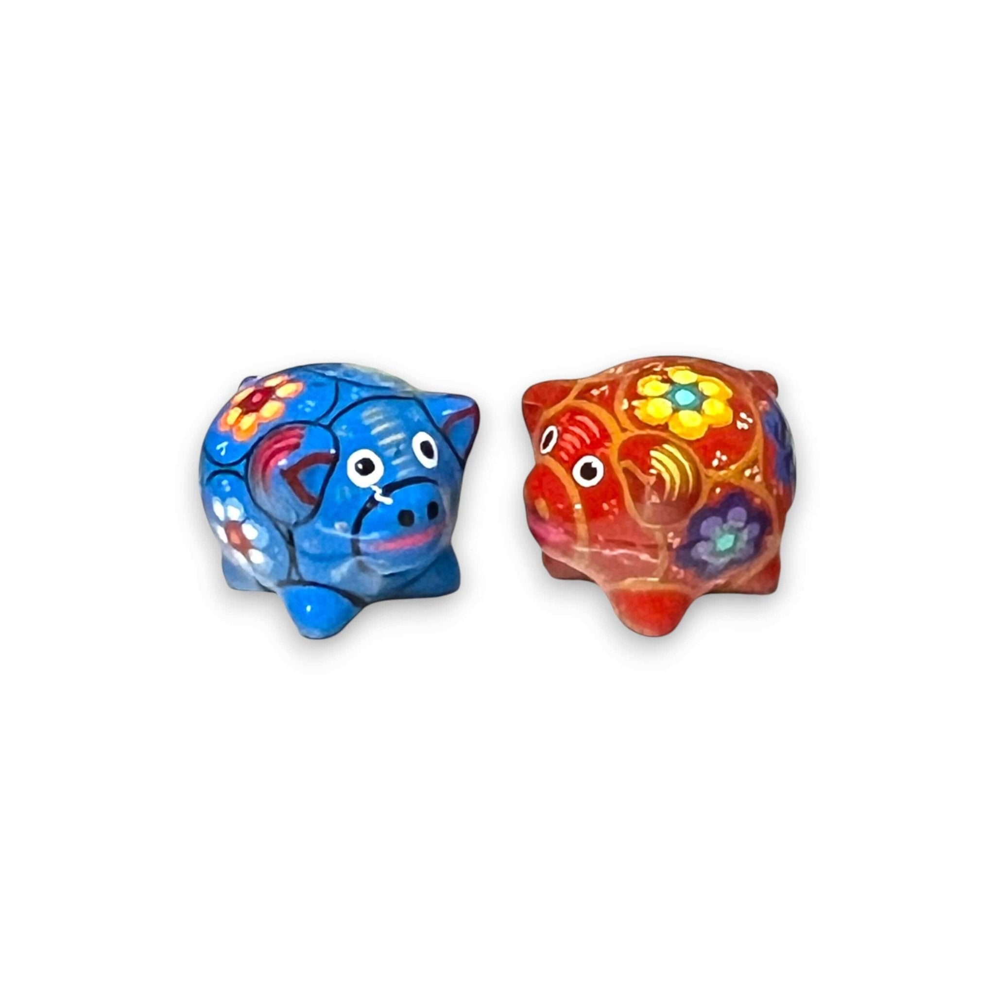 Set of 2 Pig Salt and Pepper Shakers | Hand - Painted Mexican Pottery Guerrero Salt Shakers La Vie Bien Set of 2 Pig Salt and Pepper Shakers | Hand - Painted Mexican Pottery