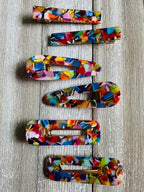 Set of 2 Rainbow Mosaic Acetate Alligator Hair Clips by Bespattered Facade