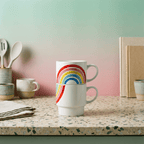 Set of 2 Rainbow Stacking Mugs | Ceramic Mug Set Mugs La Vie Bien Set of 2 Rainbow Stacking Mugs | Ceramic Mug Set