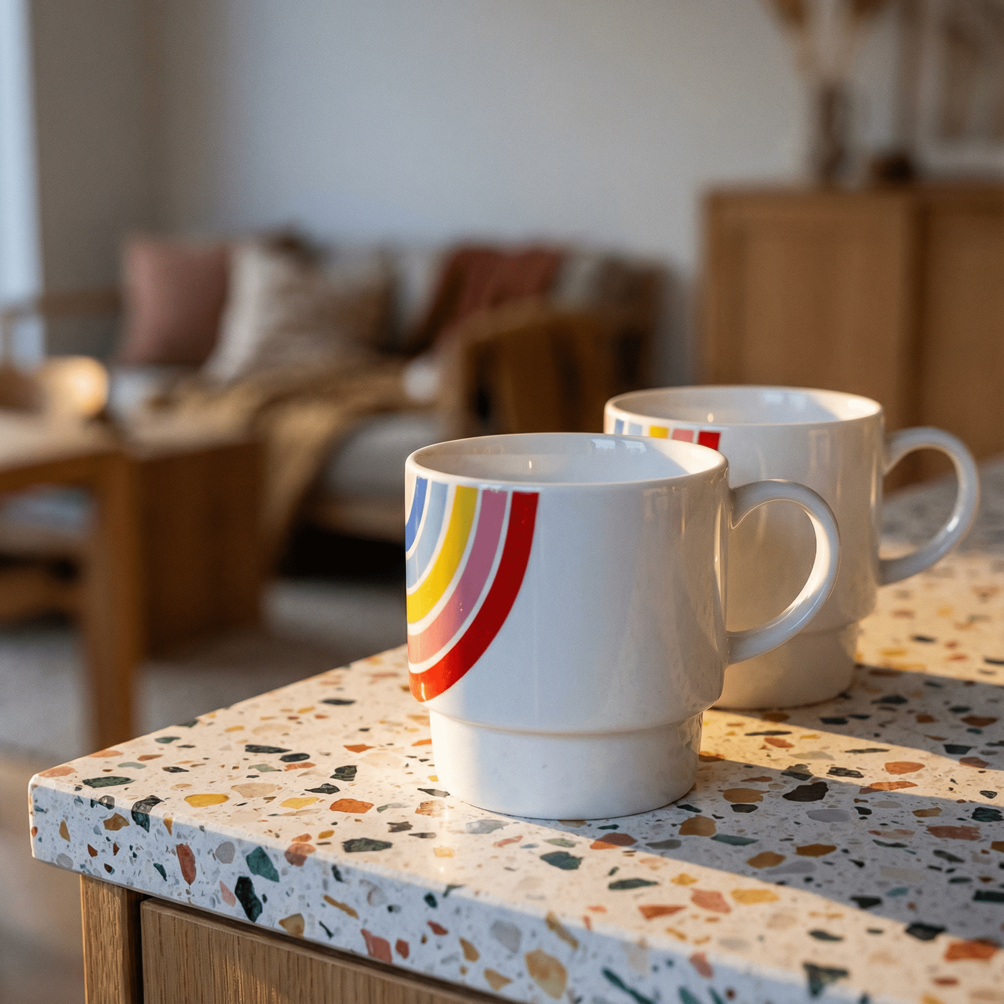 Set of 2 Rainbow Stacking Mugs | Ceramic Mug Set Mugs La Vie Bien Set of 2 Rainbow Stacking Mugs | Ceramic Mug Set