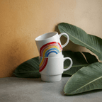 Set of 2 Rainbow Stacking Mugs | Ceramic Mug Set by The Bullish Store