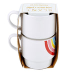 Set of 2 Rainbow Stacking Mugs | Ceramic Mug Set Mugs La Vie Bien Set of 2 Rainbow Stacking Mugs | Ceramic Mug Set