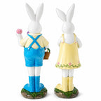 Set of 2 Resin Spring Bunnies With Eggs Figurine Centerpiece Display 12 Inches Tall Easter > Figurines > Bunnies La Vie Bien Set of 2 Resin Spring Bunnies With Eggs Figurine Centerpiece Display 12 Inches Tall