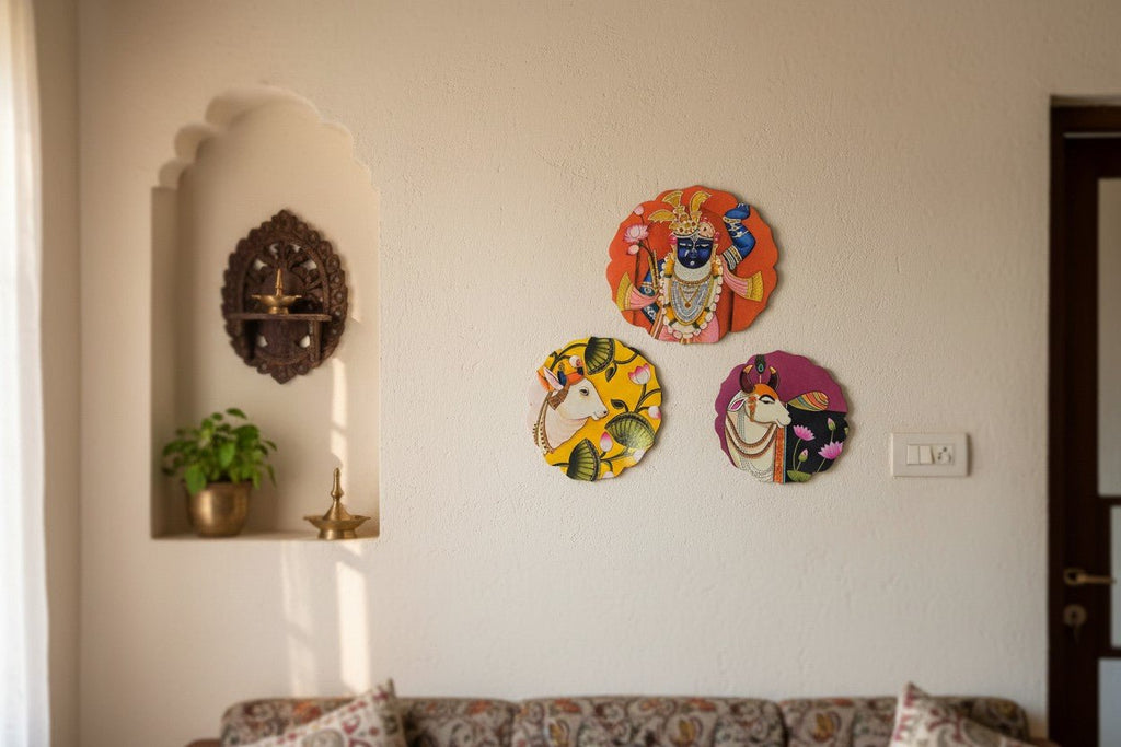 Set of 2 - Round Shape MDF Wall Hanging Decor La Vie Bien Set of 2 - Round Shape MDF Wall Hanging Decor
