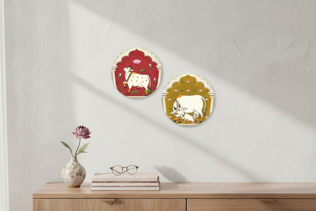 Set of 2 - Round Shape MDF Wall Hanging Decor La Vie Bien Set of 2 - Round Shape MDF Wall Hanging Decor