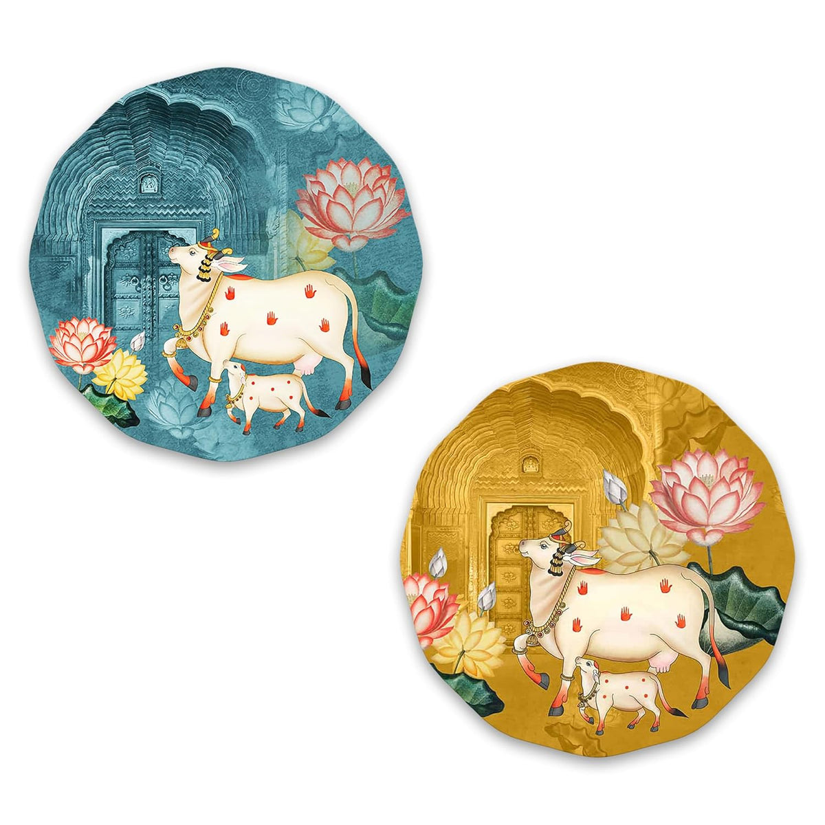 Set of 2 - Round Shape MDF Wall Hanging Decor La Vie Bien Set of 2 - Round Shape MDF Wall Hanging Decor