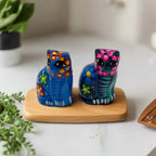 Set of 2 Talavera Cat Salt and Pepper Shakers | Hand - Painted Ceramic Guerrero Salt Shakers La Vie Bien Set of 2 Talavera Cat Salt and Pepper Shakers | Hand - Painted Ceramic