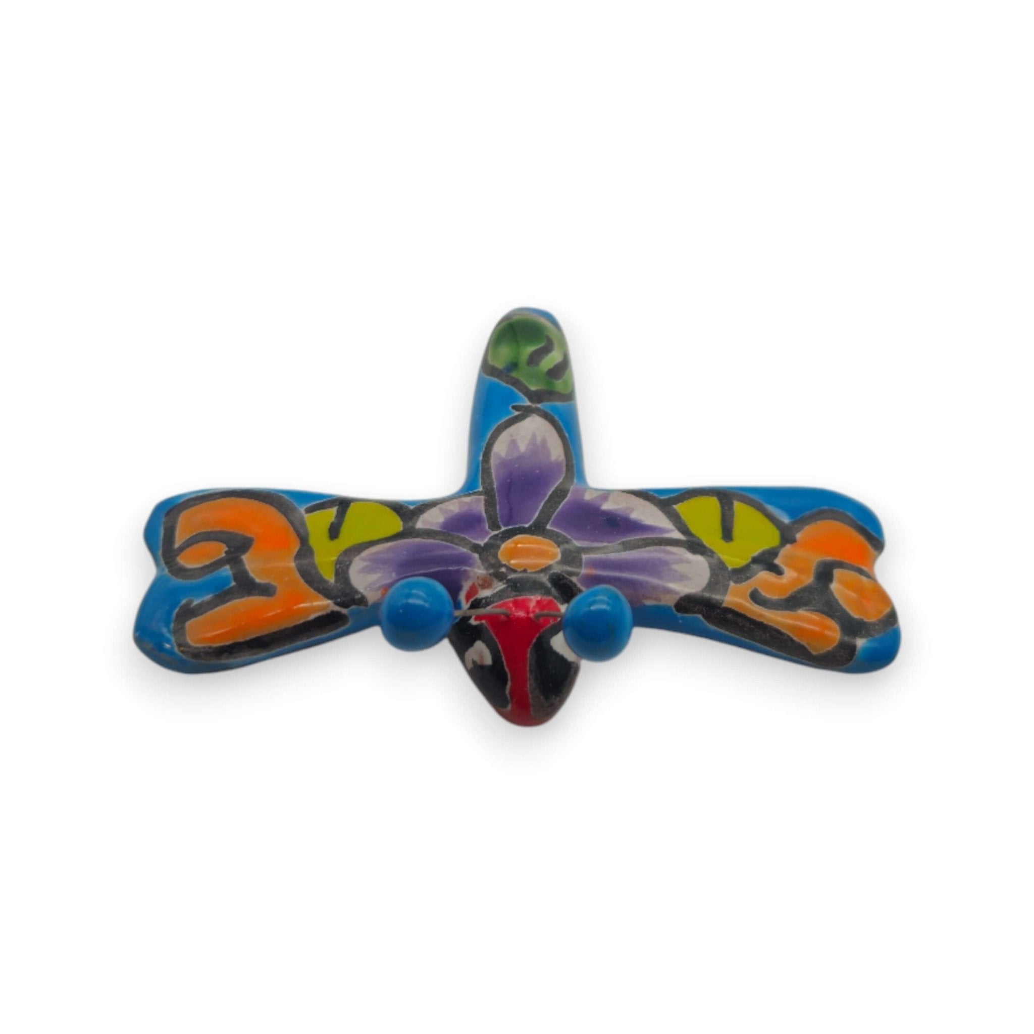 Set of 2 Talavera Dragonfly Wall Figurines | Mexican Folk Art Talavera Figurine La Vie Bien Set of 2 Talavera Dragonfly Wall Figurines | Mexican Folk Art