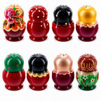 Set of 2 Wooden Floral Nesting Dolls - Matryoshka Salt and Pepper Shakers Nesting Dolls > Bottle Openers La Vie Bien Set of 2 Wooden Floral Nesting Dolls - Matryoshka Salt and Pepper Shakers