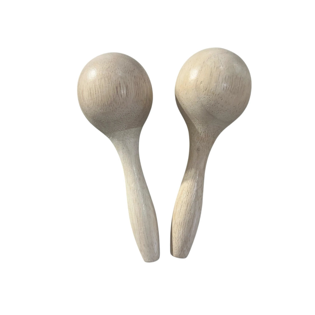 Set of 2 Wooden Maracas – Montessori Rhythm Instrument for Kids’ Music Learning by Music Frog Co