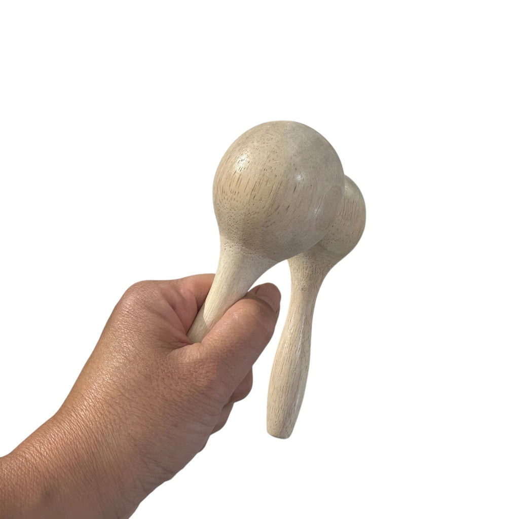 Set of 2 Wooden Maracas – Montessori Rhythm Instrument for Kids’ Music Learning by Music Frog Co