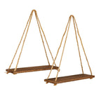 Set of 2 Wooden Triangle Shelves | Books Plants Floating Shelf | Rustic Design by The Bullish Store