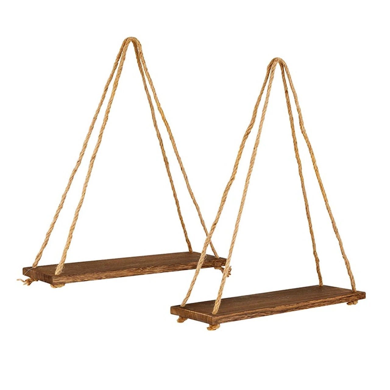 Set of 2 Wooden Triangle Shelves | Books Plants Floating Shelf | Rustic Design by The Bullish Store