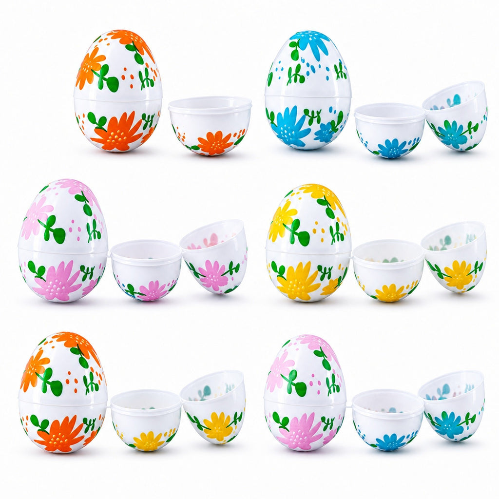 Set of 24 Flowers on White Plastic Easter Eggs, 2.25 Inches Each Easter Eggs > Plastic > Patterned La Vie Bien Set of 24 Flowers on White Plastic Easter Eggs, 2.25 Inches Each