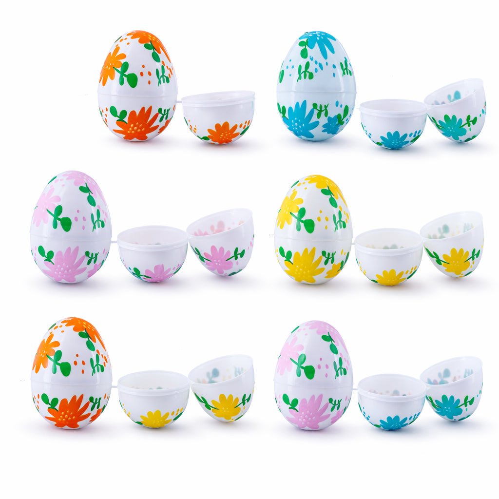 Set of 24 Flowers on White Plastic Easter Eggs, 2.25 Inches Each Easter Eggs > Plastic > Patterned La Vie Bien Set of 24 Flowers on White Plastic Easter Eggs, 2.25 Inches Each