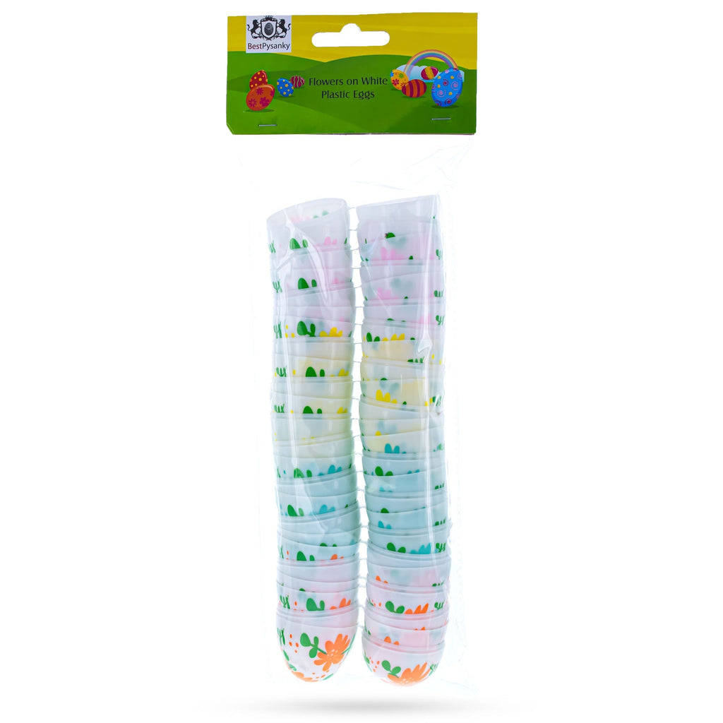 Set of 24 Flowers on White Plastic Easter Eggs, 2.25 Inches Each Easter Eggs > Plastic > Patterned La Vie Bien Set of 24 Flowers on White Plastic Easter Eggs, 2.25 Inches Each