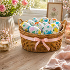 Set of 24 Flowers on White Plastic Easter Eggs, 2.25 Inches Each Easter Eggs > Plastic > Patterned La Vie Bien Set of 24 Flowers on White Plastic Easter Eggs, 2.25 Inches Each