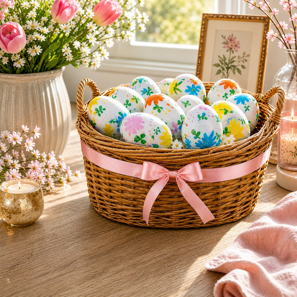 Set of 24 Flowers on White Plastic Easter Eggs, 2.25 Inches Each Easter Eggs > Plastic > Patterned La Vie Bien Set of 24 Flowers on White Plastic Easter Eggs, 2.25 Inches Each