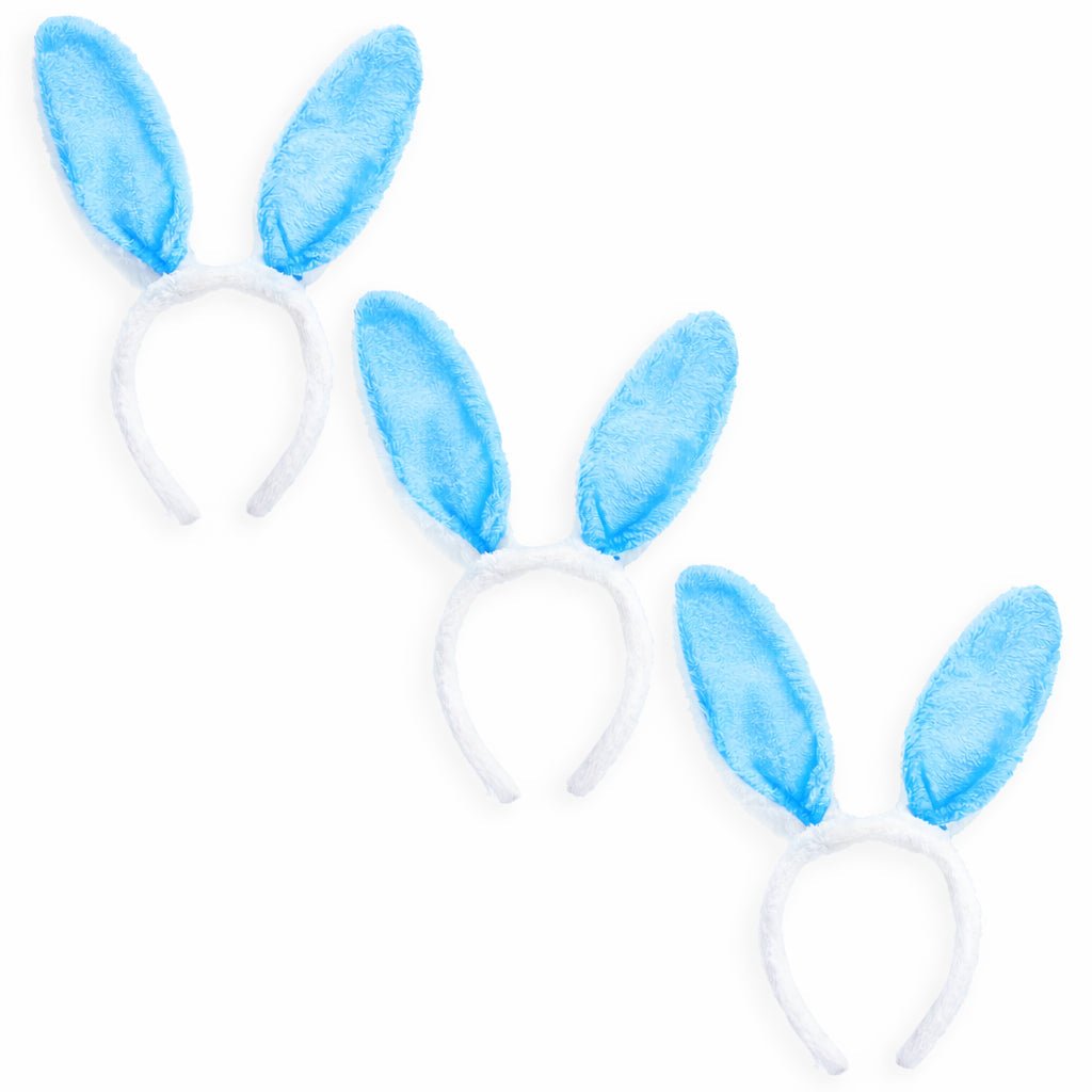 Set of 3 Blue Bunny Ear Headbands - Easter Costume Accessory 11.7 Inches Easter > Bunny Ears La Vie Bien Set of 3 Blue Bunny Ear Headbands - Easter Costume Accessory 11.7 Inches