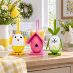 Set of 3 Bunny, Chick, Easter Egg House Plastic Easter Gift Set Decoration Easter Eggs > Ornaments La Vie Bien Set of 3 Bunny, Chick, Easter Egg House Plastic Easter Gift Set Decoration