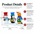 Set of 3 Christmas Stocking Holders - Snowman Penguin Reindeer Mantel Hooks Christmas Decor > Christmas Stocking Holders La Vie Bien Set of 3 Christmas Stocking Holders - Snowman Penguin Reindeer Mantel Hooks