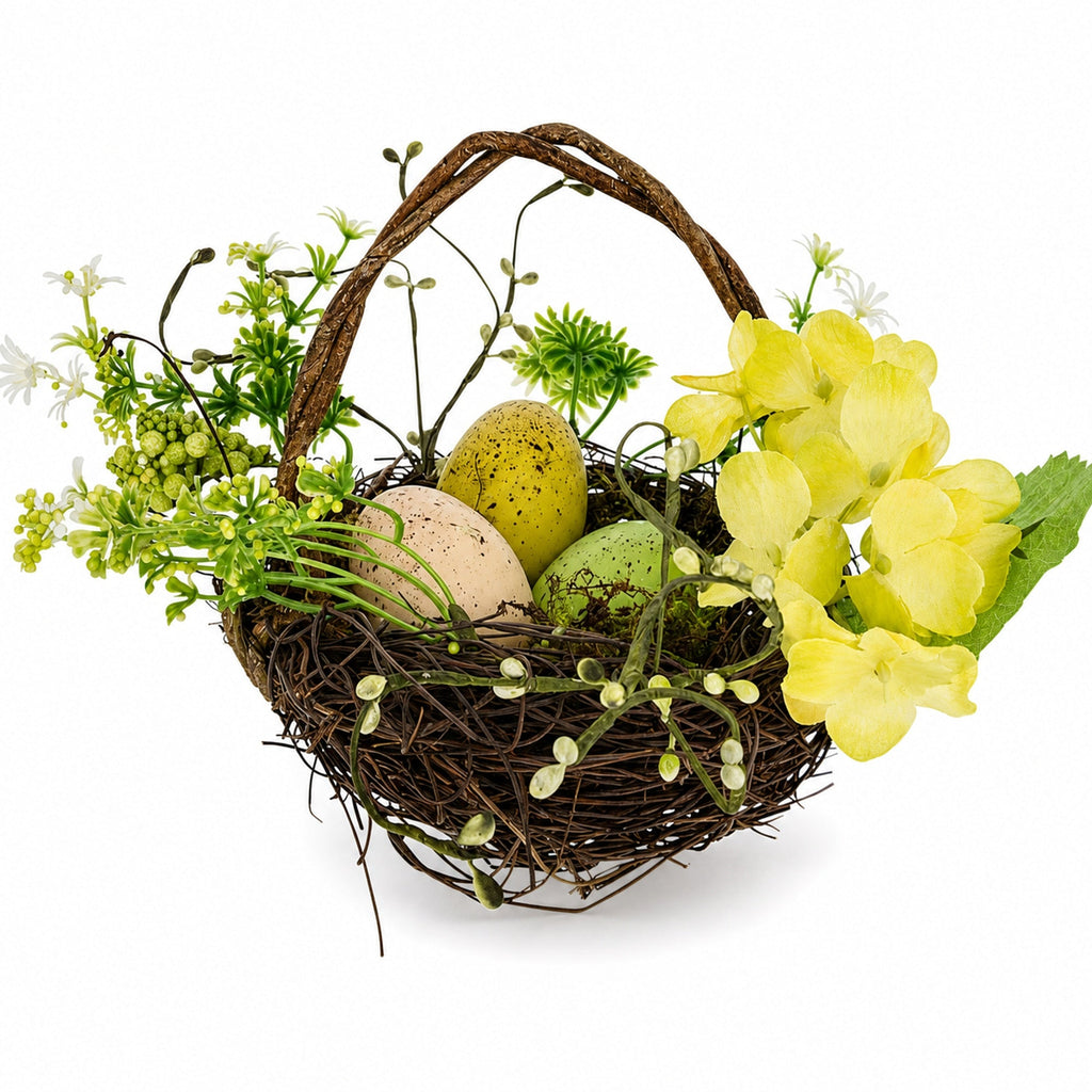 Set of 3 Easter Baskets with Eggs and Spring Flowers Easter > Figurines La Vie Bien Set of 3 Easter Baskets with Eggs and Spring Flowers
