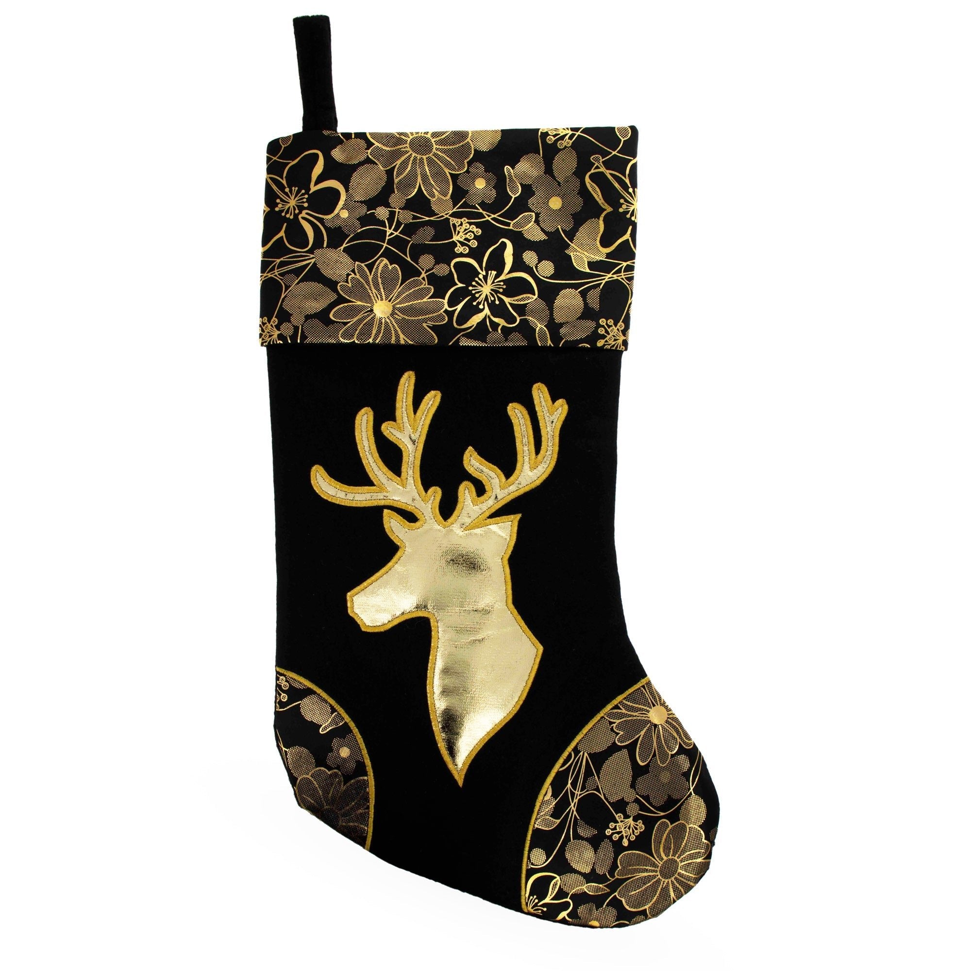 Set of 3 Felt Santa, Reindeer Christmas Stockings 16 Inches Christmas Decor > Christmas Stockings La Vie Bien Set of 3 Felt Santa, Reindeer Christmas Stockings 16 Inches