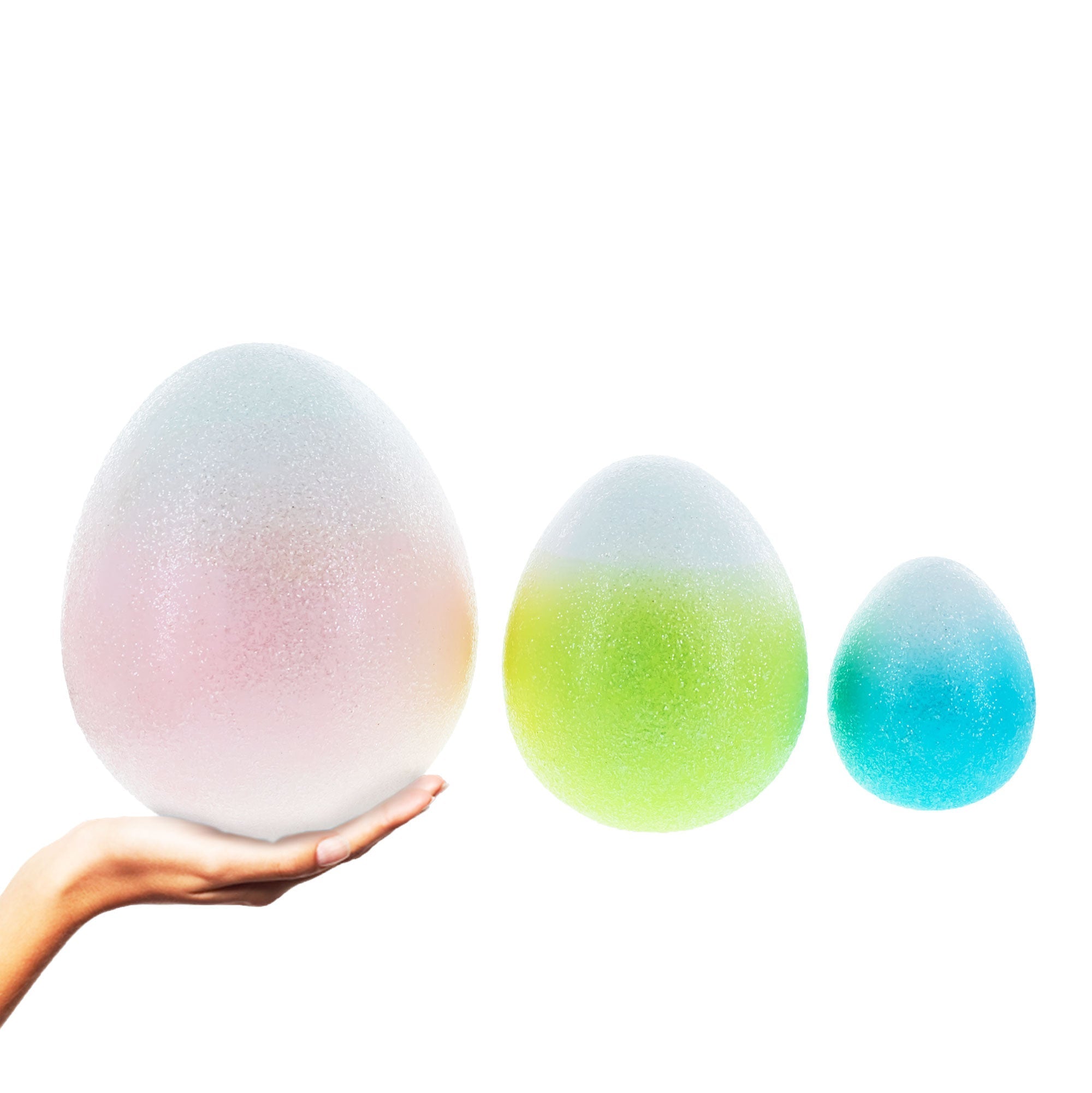 Set of 3 Gradient Jumbo Easter Eggs - Spring Tabletop Decor 8 Inches Easter > Figurines La Vie Bien Set of 3 Gradient Jumbo Easter Eggs - Spring Tabletop Decor 8 Inches