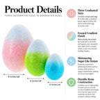Set of 3 Gradient Jumbo Easter Eggs - Spring Tabletop Decor 8 Inches Easter > Figurines La Vie Bien Set of 3 Gradient Jumbo Easter Eggs - Spring Tabletop Decor 8 Inches