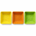 Set of 3 Green, Orange & Yellow Sisal Silk Trays 7 Inches Easter > Baskets La Vie Bien Set of 3 Green, Orange & Yellow Sisal Silk Trays 7 Inches