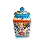Set of 3 Light Blue Talavera Canister Set | Handmade Mexican Pottery from Puebla Talavera Canister Set La Vie Bien Set of 3 Light Blue Talavera Canister Set | Handmade Mexican Pottery from Puebla