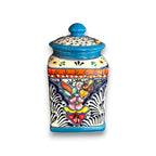 Set of 3 Light Blue Talavera Canister Set | Handmade Mexican Pottery from Puebla Talavera Canister Set La Vie Bien Set of 3 Light Blue Talavera Canister Set | Handmade Mexican Pottery from Puebla