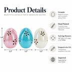 Set of 3 Pearlized Ceramic Easter Egg Lanterns Easter Eggs > Ceramic La Vie Bien Set of 3 Pearlized Ceramic Easter Egg Lanterns