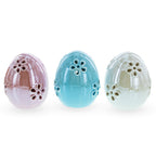 Set of 3 Pearlized Ceramic Easter Egg Lanterns Easter Eggs > Ceramic La Vie Bien Set of 3 Pearlized Ceramic Easter Egg Lanterns