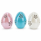 Set of 3 Pearlized Ceramic Easter Egg Lanterns Easter Eggs > Ceramic La Vie Bien Set of 3 Pearlized Ceramic Easter Egg Lanterns