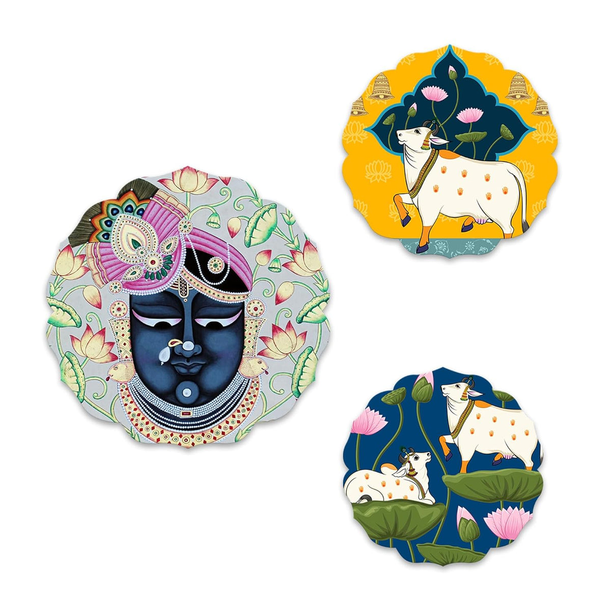 Set of 3 - Round Shape MDF Wall Hanging Decor La Vie Bien Set of 3 - Round Shape MDF Wall Hanging Decor