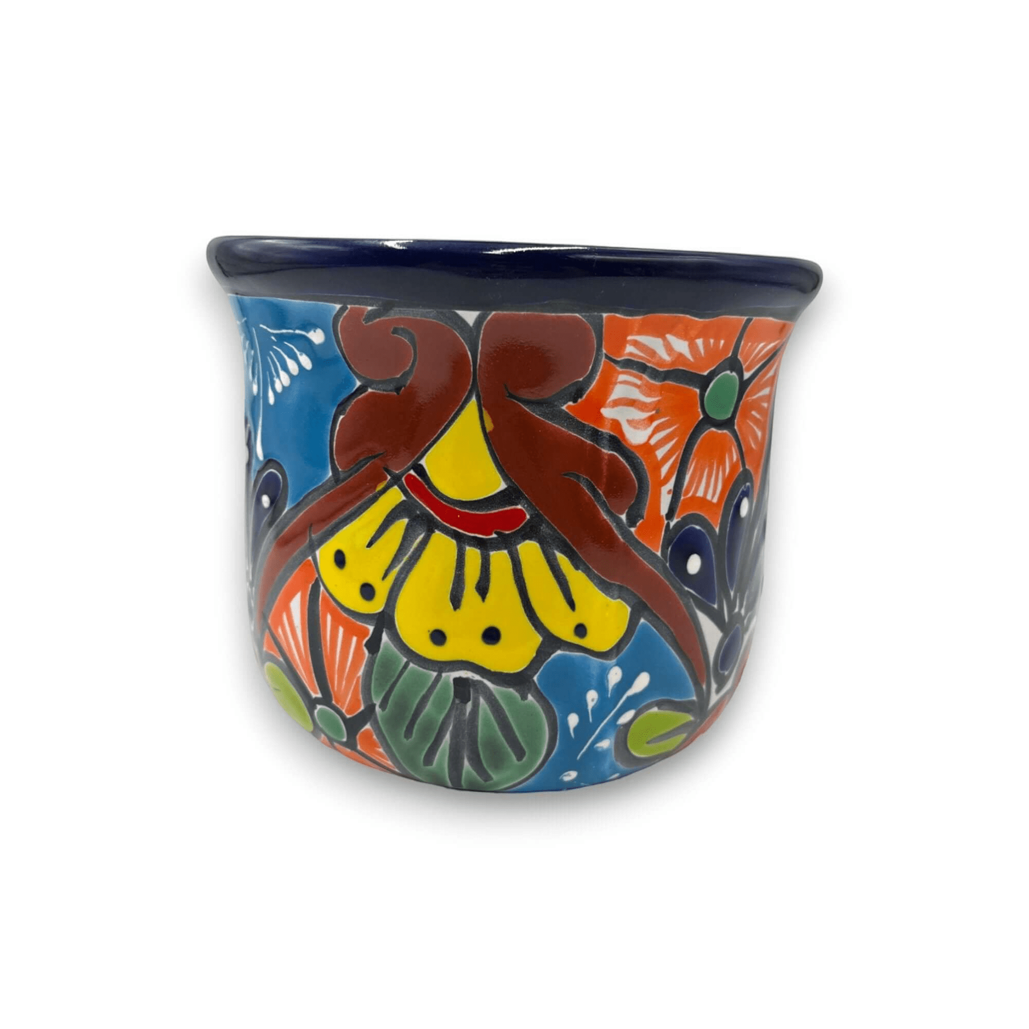 Set of 3 Talavera Flower Pots | Colorful Hand-Painted Mexican Planters Talavera Flower Pot La Vie Bien Set of 3 Talavera Flower Pots | Colorful Hand-Painted Mexican Planters